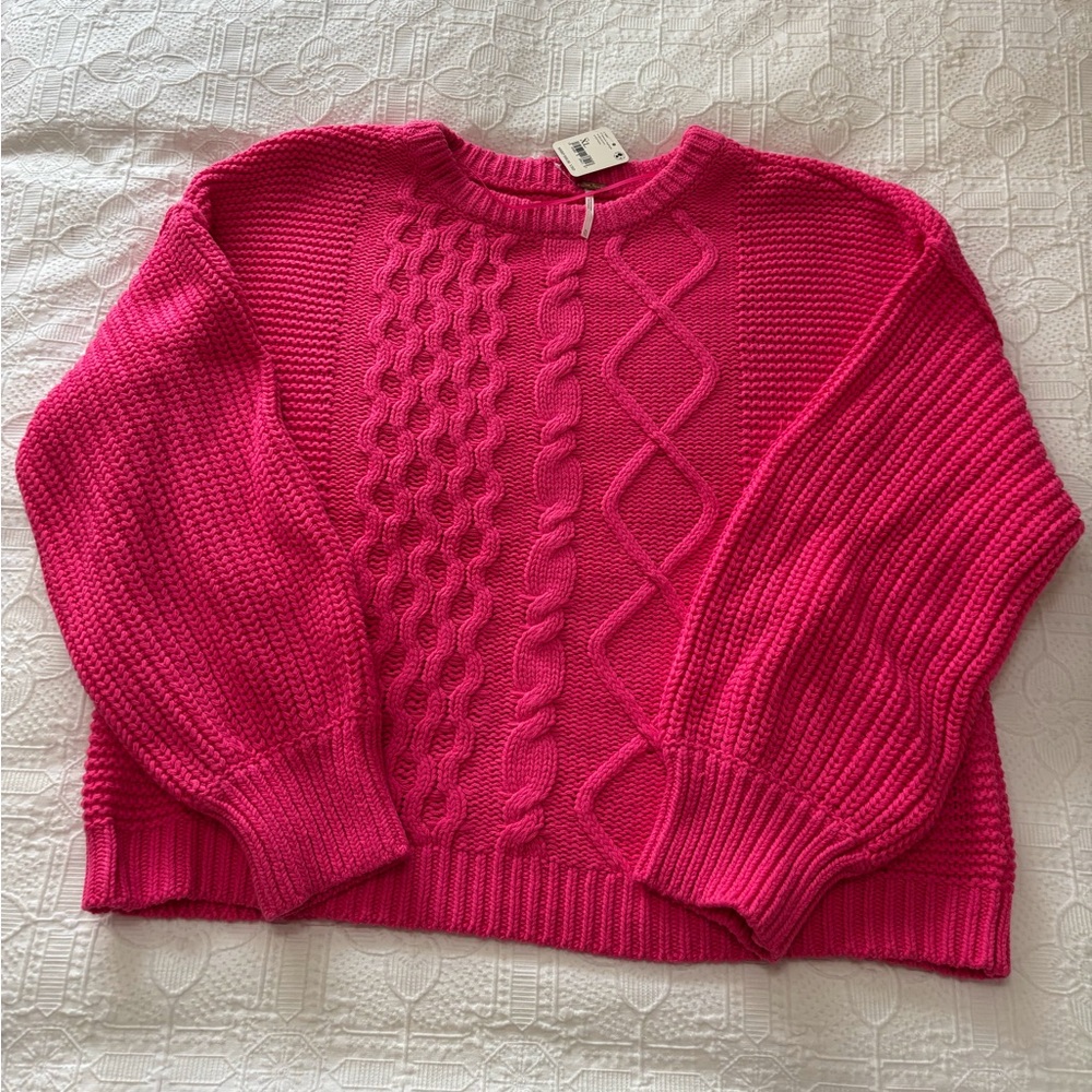 NWT Free People Dream Cable Knit Sweater